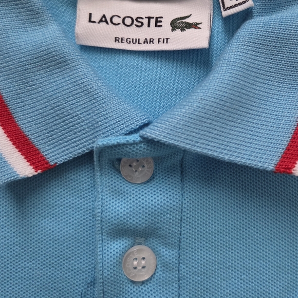 NWOT Lacoste Kids Blue Polo Shirt. See Detailed Description! - Picture 6 of 7